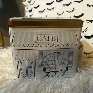 Charming Cafe Tin with Gold Accents